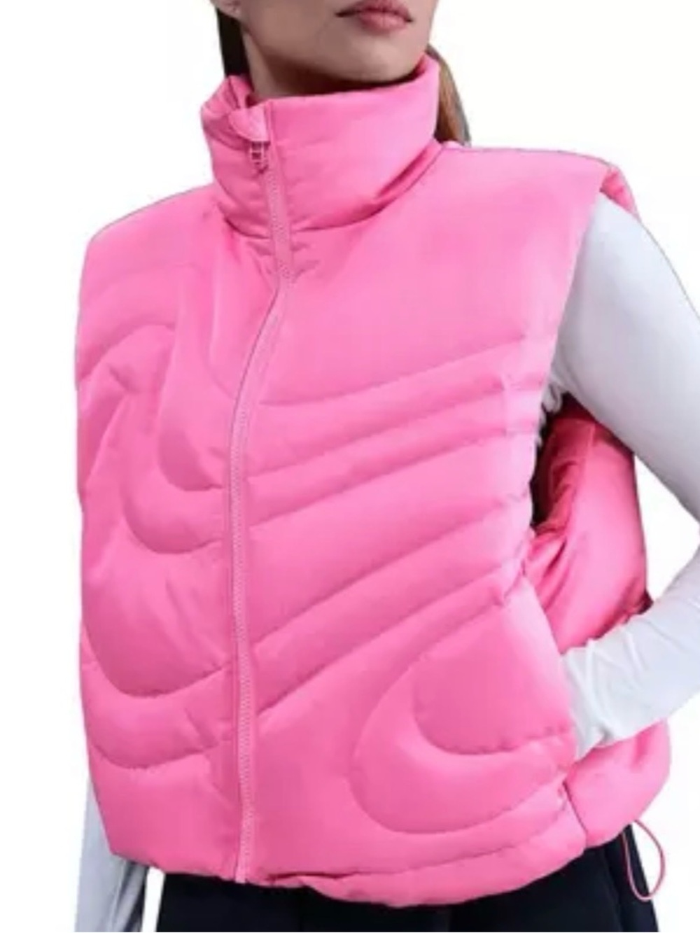 Nike Women's Bright Pink Quilted Puffer Vest